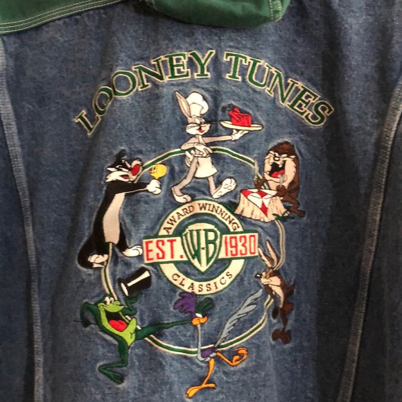 Warner Bros. Other - ‼️Authentic Looney Tunes Denim Jacket w/ hood 1995